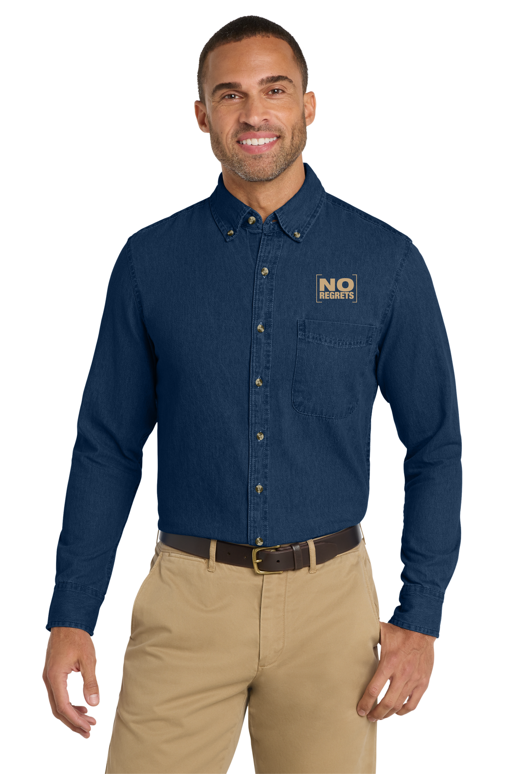 Port & Co Long Sleeve Denim Shirt SP10